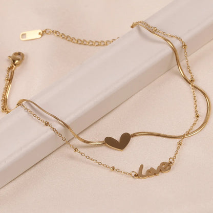 Fashion Letter Titanium Steel Plating Anklet