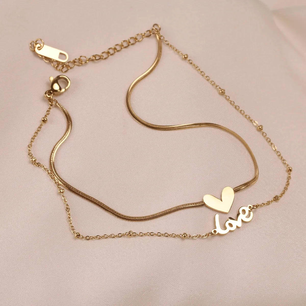 Fashion Letter Titanium Steel Plating Anklet