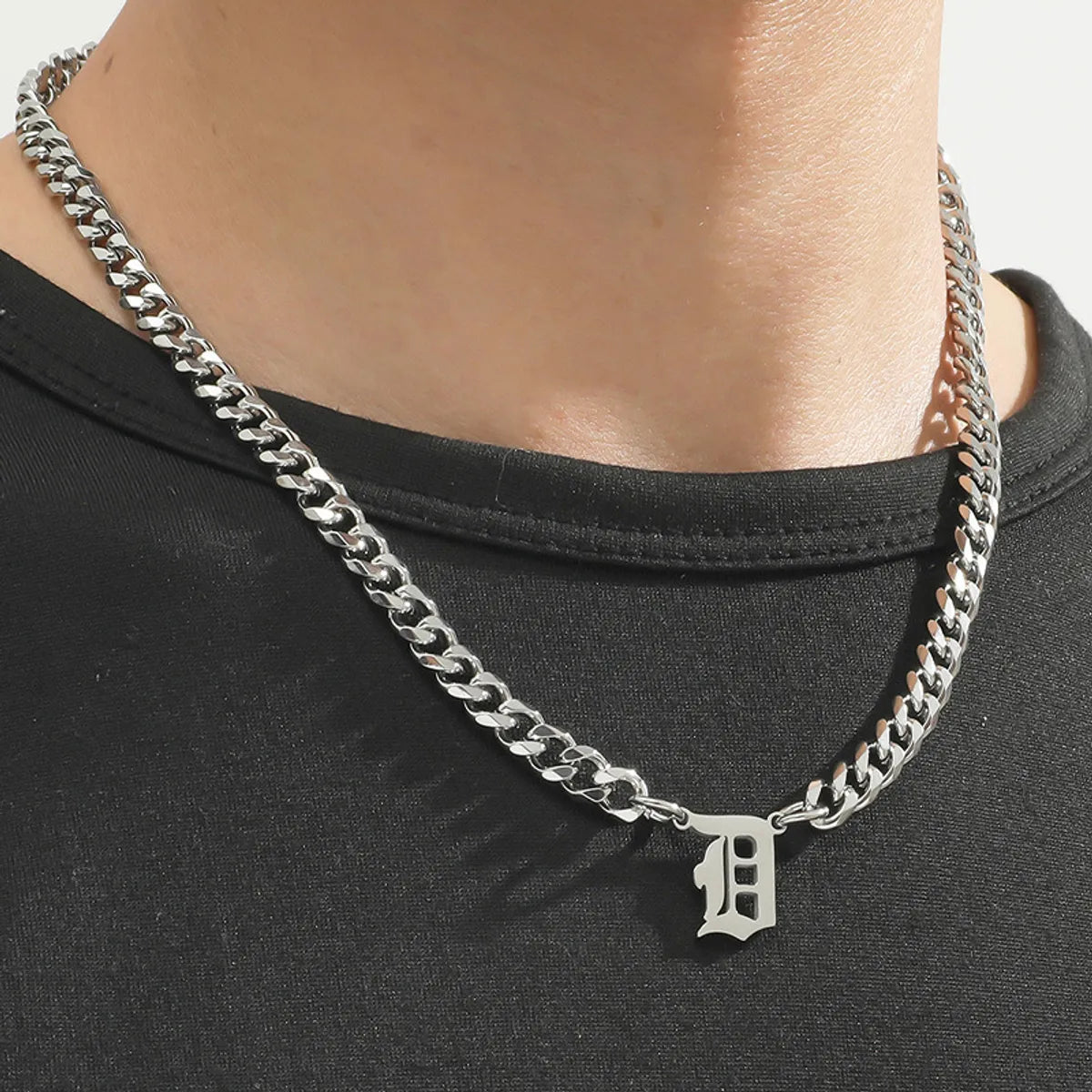 Fashion Letter Titanium Steel Plating Unisex Pendant Necklace