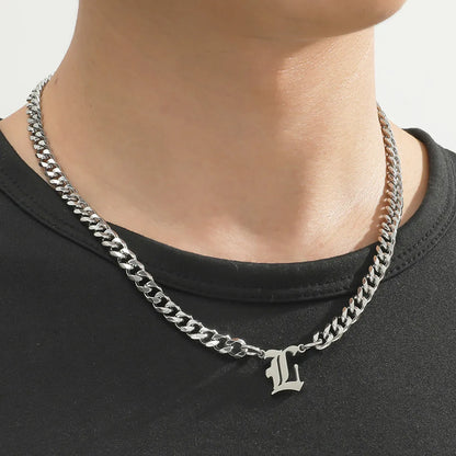 Fashion Letter Titanium Steel Plating Unisex Pendant Necklace