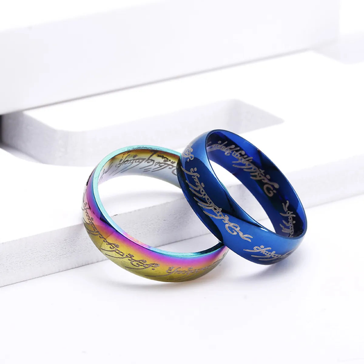 Wholesale Jewelry Fashion Letter 201 Stainless Steel Gold Plated Plating Rings