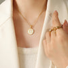 Wholesale Jewelry Fashion Letter 304 Stainless Steel Shell 18K Gold Plated Plating Pendant Necklace