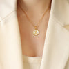 Wholesale Jewelry Fashion Letter 304 Stainless Steel Shell 18K Gold Plated Plating Pendant Necklace