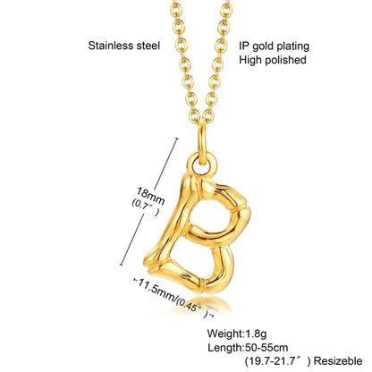 Fashion Letter Titanium Steel Polishing Plating Gold Plated Pendant Necklace