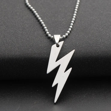 Fashion Lightning Pendant Stainless Steel Pendant Necklace