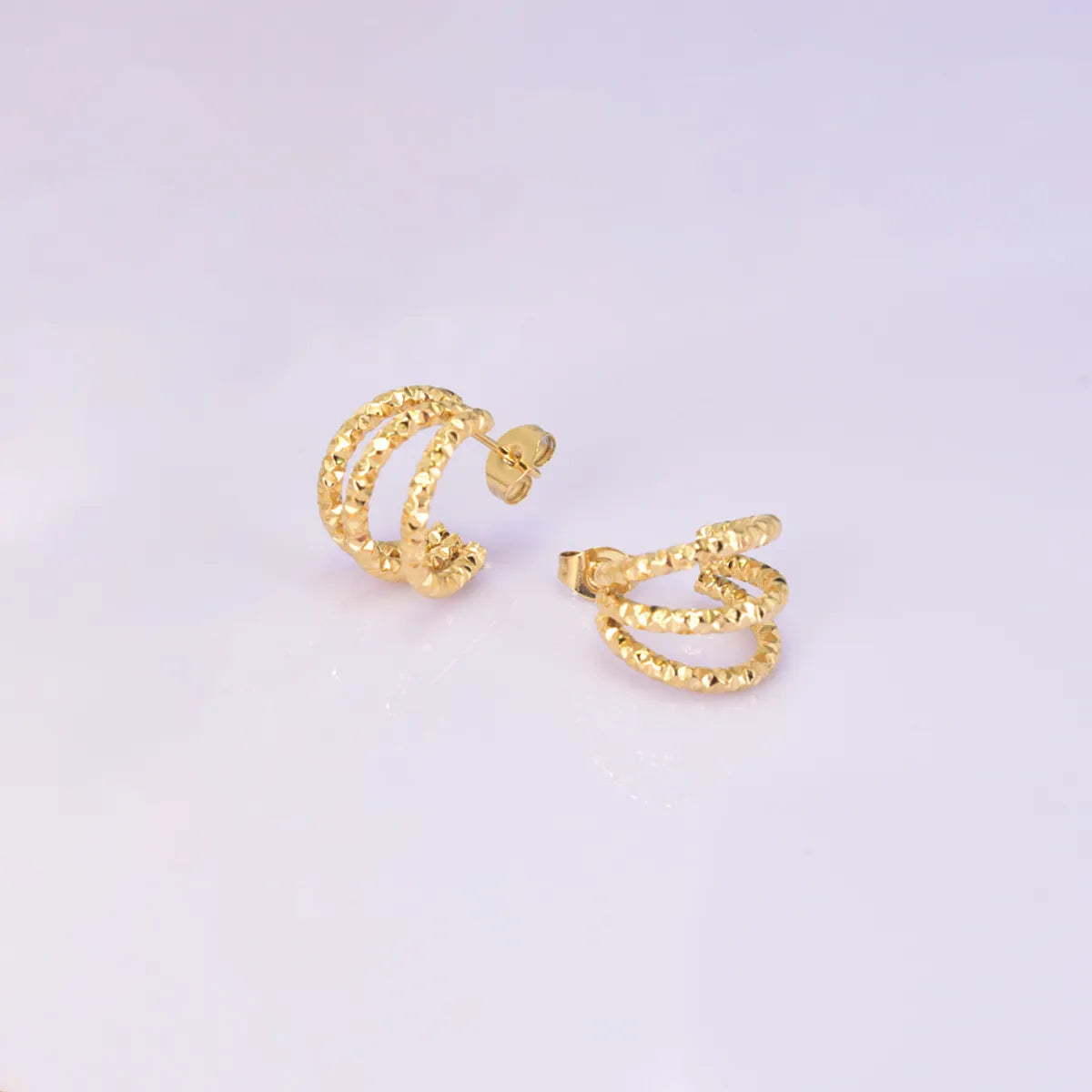 Heart Plating 304 Stainless Steel Titanium Steel No Inlaid 18K Gold Plated Earrings