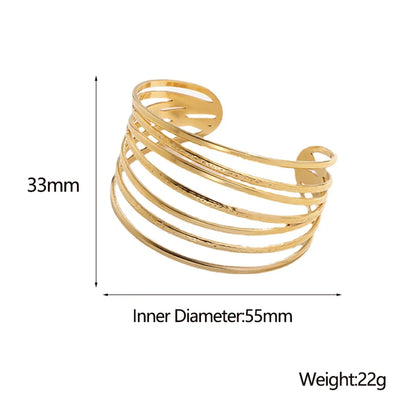 Fashion Lines Titanium Steel Plating Bangle 1 Piece