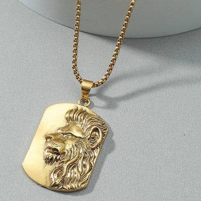 Fashion Lion Head Alloy Necklace Wholesale