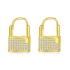 Fashion Lock Copper Plating Inlay Zircon Drop Earrings 1 Pair