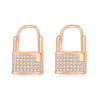 Fashion Lock Copper Plating Inlay Zircon Drop Earrings 1 Pair