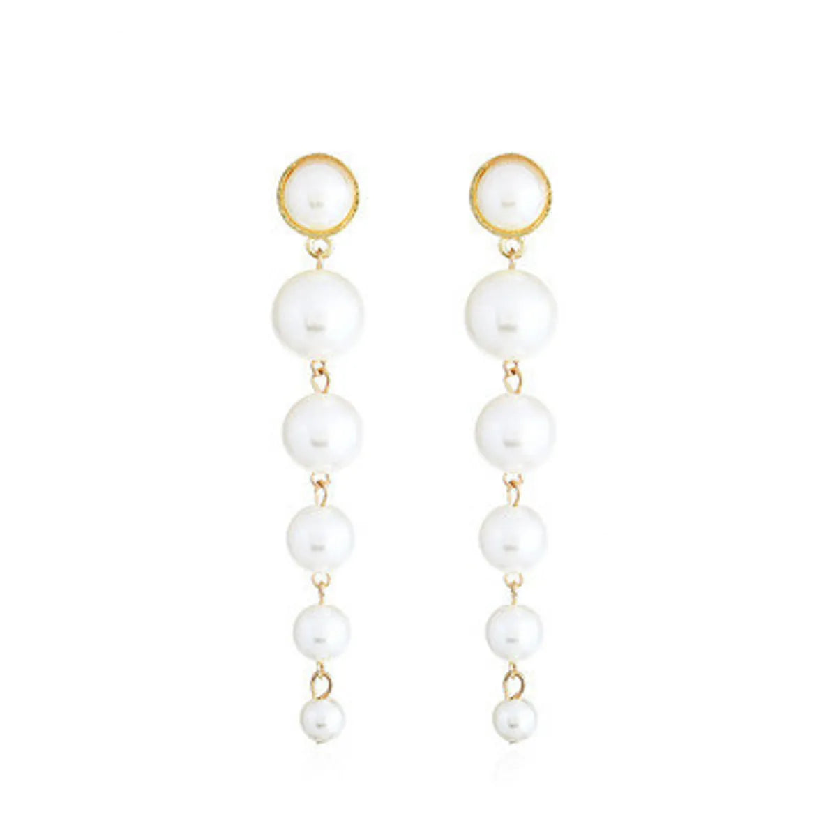 Fashion Long Six-connected Pearl Earrings