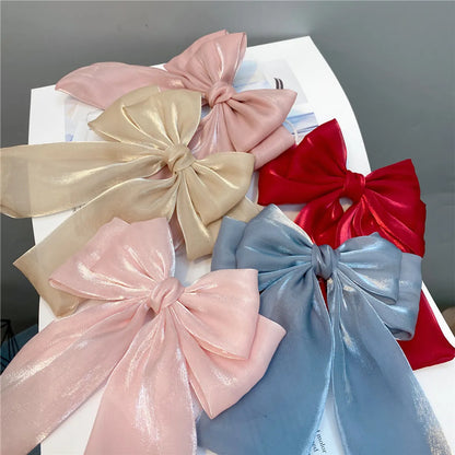 Fashion Long Streamer Mermaid Three-Tier Big Bow Hairpin