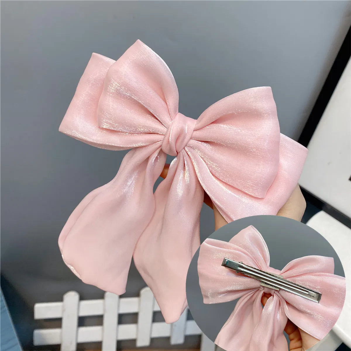 Fashion Long Streamer Mermaid Three-Tier Big Bow Hairpin