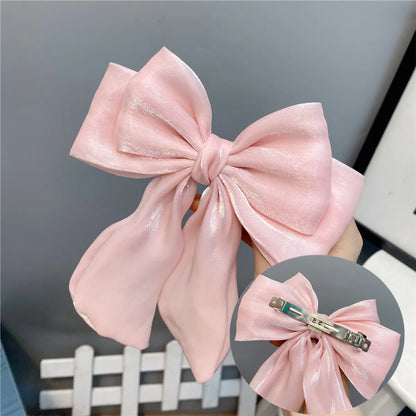 Fashion Long Streamer Mermaid Three-Tier Big Bow Hairpin