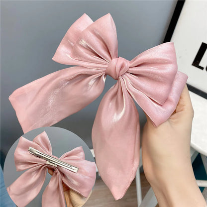 Fashion Long Streamer Mermaid Three-Tier Big Bow Hairpin