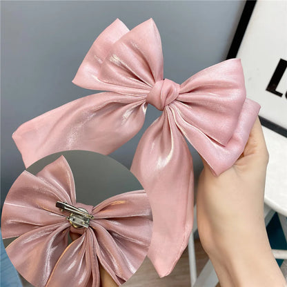 Fashion Long Streamer Mermaid Three-Tier Big Bow Hairpin