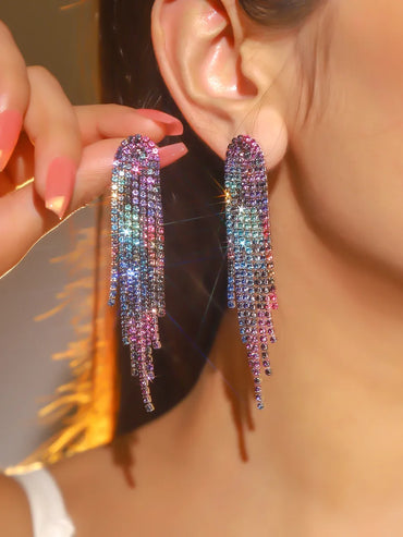 Fashion Long Tassel Geometric Copper Earrings Wholesale Nihaojewelry