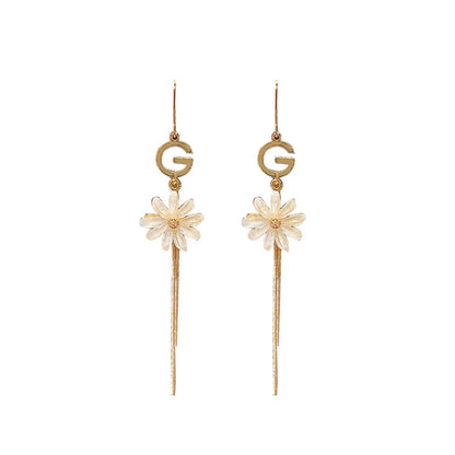 Fashion Long Tassel Inlaid Rhinestone Geometric Drop Earrings Wholesale