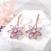 Fashion Lotus Alloy Inlay Crystal Rhinestones Women'S Drop Earrings 1 Pair