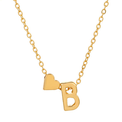 Fashion Love 26 English Alphabet Simple Alloy Necklace Nhdp148728