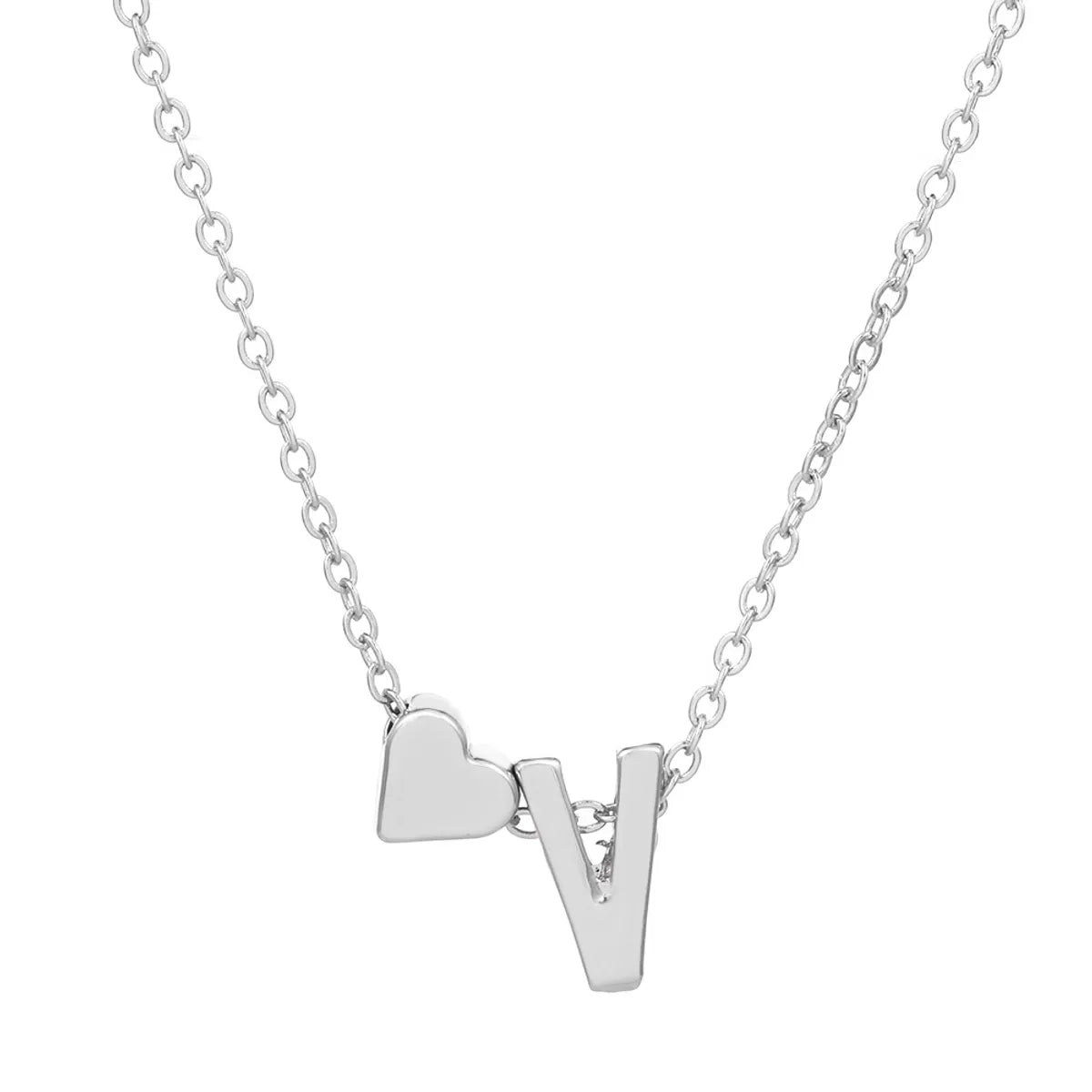 Fashion Love 26 English Alphabet Simple Alloy Necklace Nhdp148728