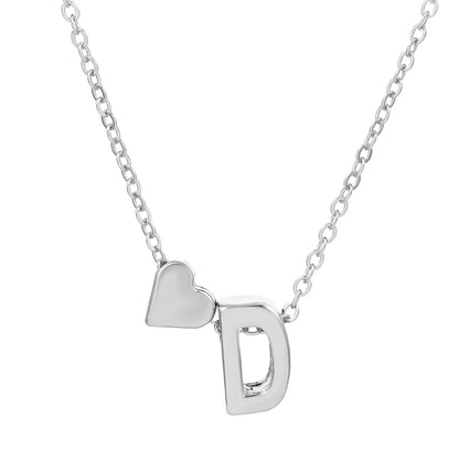 Fashion Love 26 English Alphabet Simple Alloy Necklace Nhdp148728