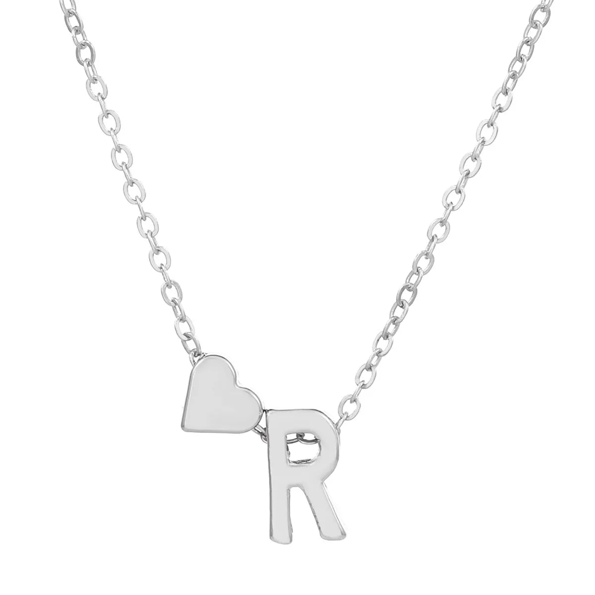 Fashion Love 26 English Alphabet Simple Alloy Necklace Nhdp148728