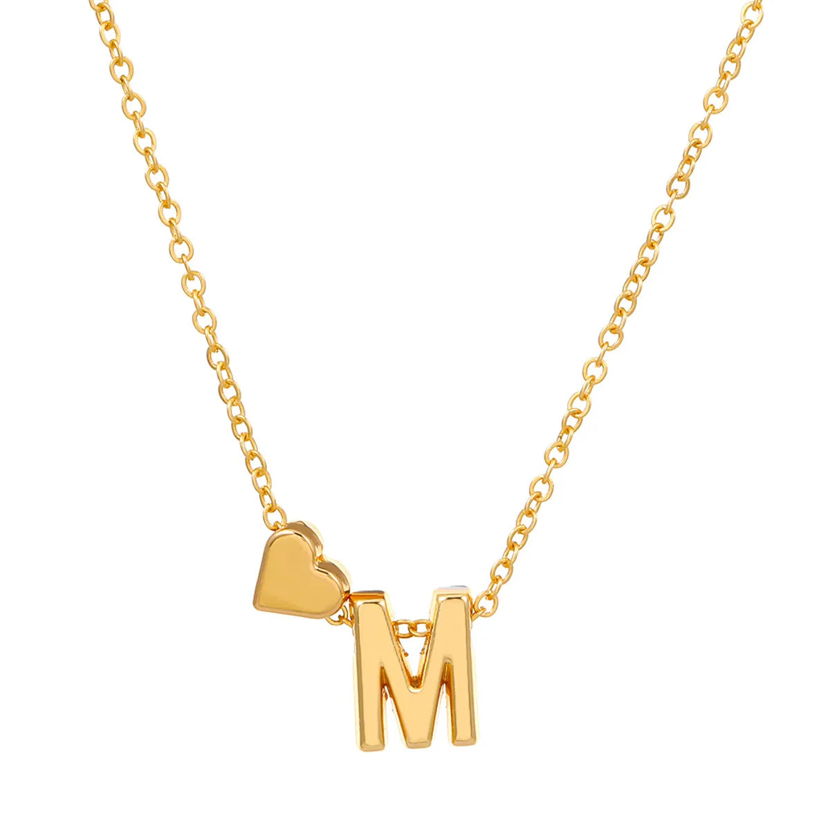 Fashion Love 26 English Alphabet Simple Alloy Necklace Nhdp148728