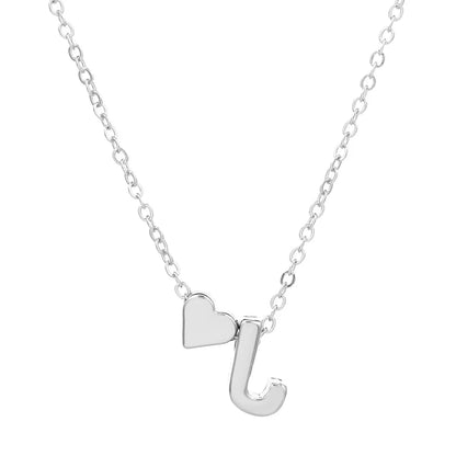 Fashion Love 26 English Alphabet Simple Alloy Necklace Nhdp148728