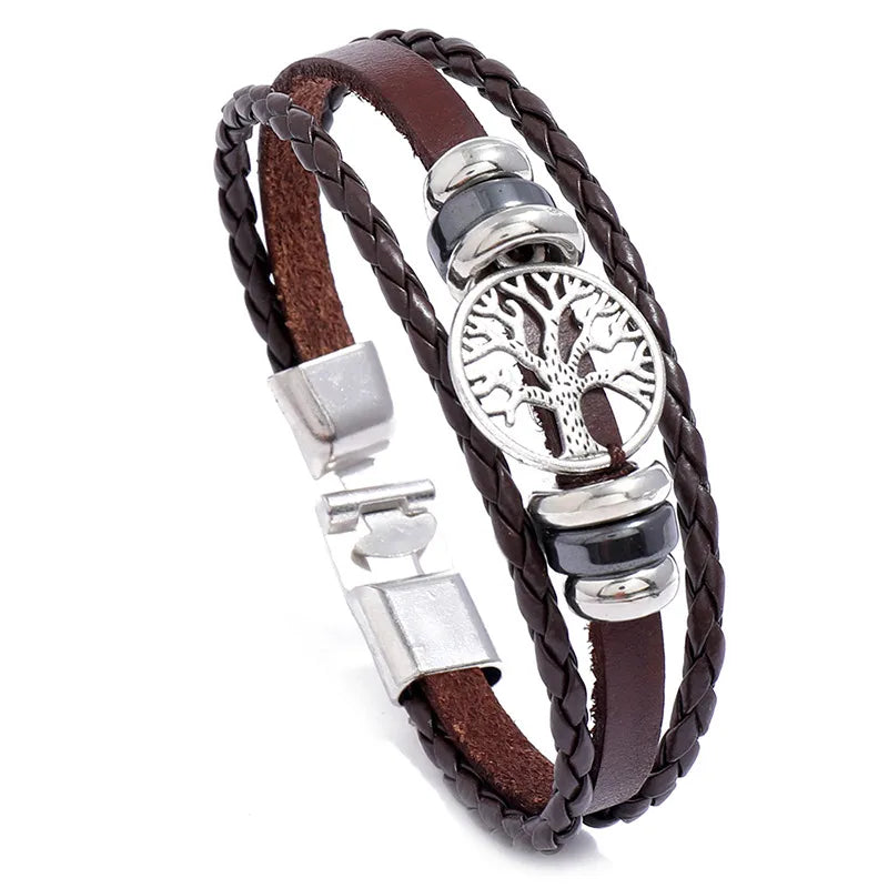 Fashion Geometric Pu Leather No Inlaid Unisex Bracelets