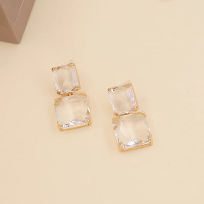 Lady Geometric No Inlaid Earrings Ear Studs