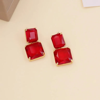 Lady Geometric No Inlaid Earrings Ear Studs