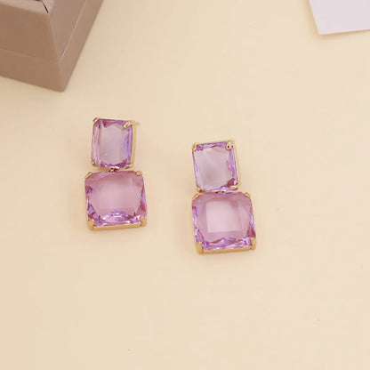 Lady Geometric No Inlaid Earrings Ear Studs