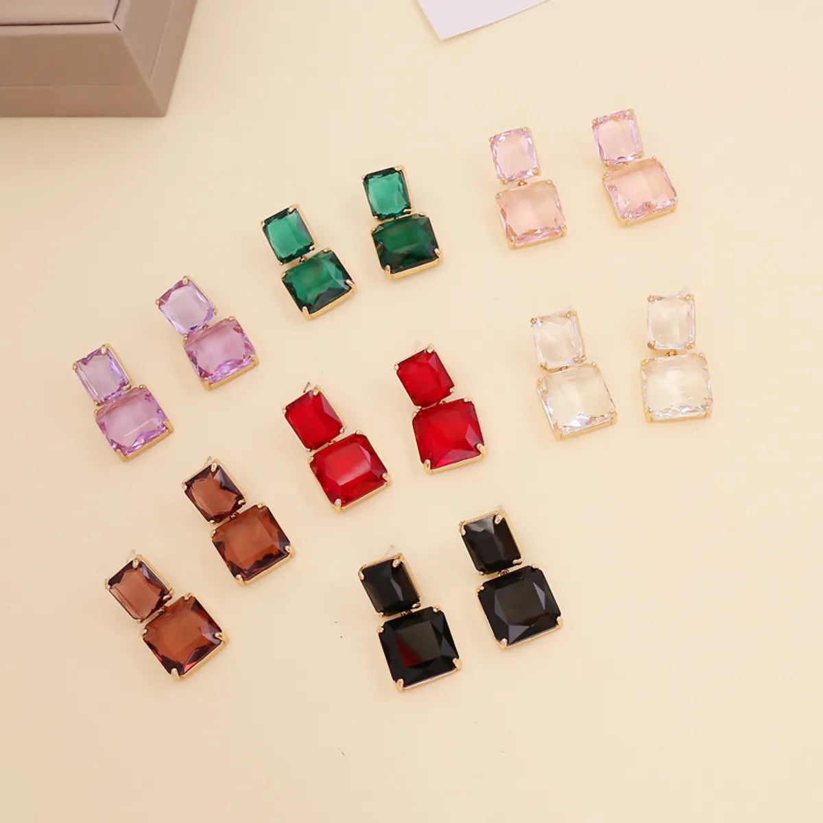 Lady Geometric No Inlaid Earrings Ear Studs