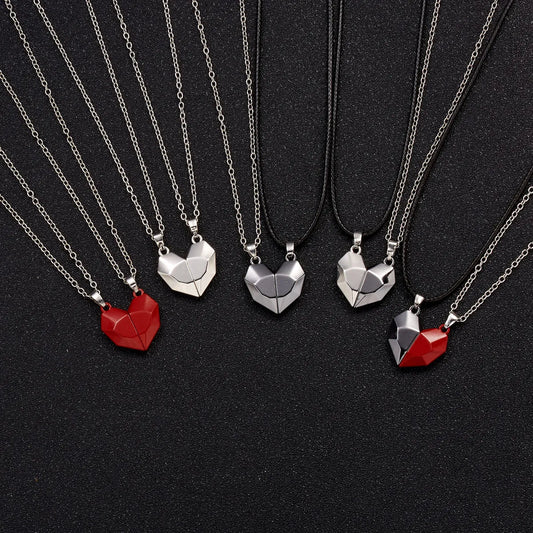 Fashion Magnetic Attracting Necklace Ing Stone Couple Stitching Necklaces