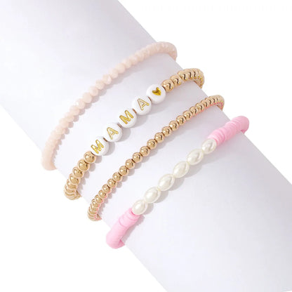 Fashion Mama Beaded Contrast Color Simple Gift Stacking Bracelet