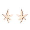 Fashion Maple Leaf Flower Stainless Steel Plating Ear Studs 1 Pair