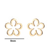 Fashion Maple Leaf Flower Stainless Steel Plating Ear Studs 1 Pair