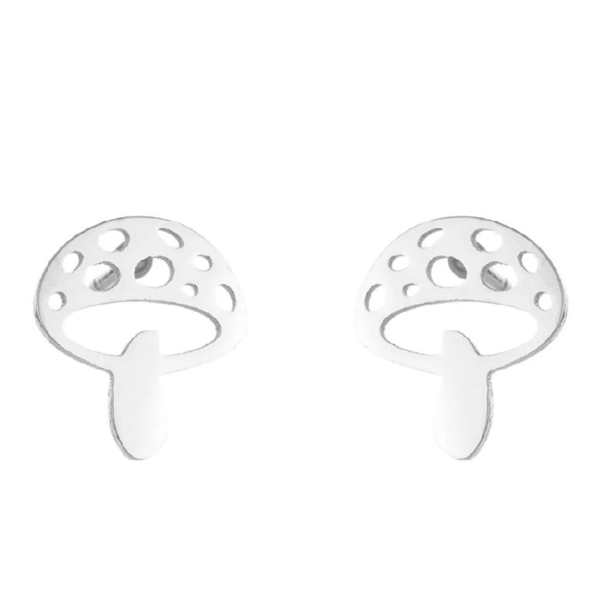 Fashion Maple Leaf Flower Stainless Steel Plating Ear Studs 1 Pair