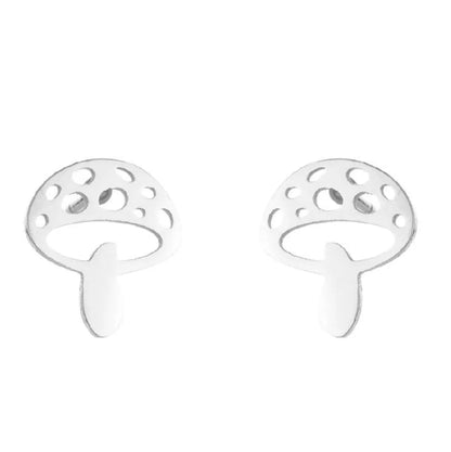 Fashion Maple Leaf Flower Stainless Steel Plating Ear Studs 1 Pair