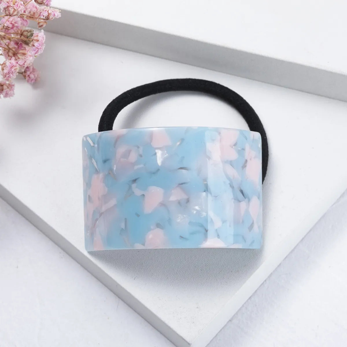 Fashion Marble Plastic Resin Stoving Varnish Hair Tie 1 Piece