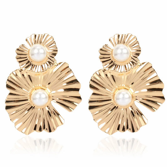 Fashion Metal Flower Earrings Simple Retro Irregular Flower Earrings Wholesale Gooddiy