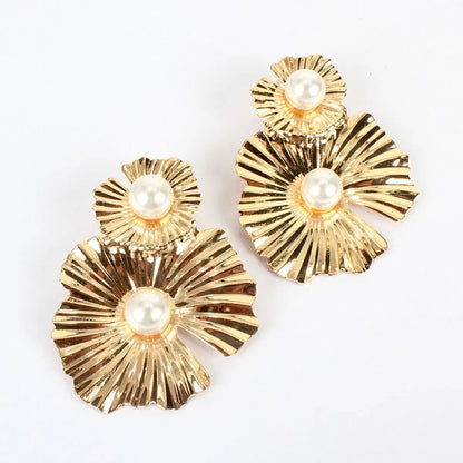 Fashion Metal Flower Earrings Simple Retro Irregular Flower Earrings Wholesale Gooddiy