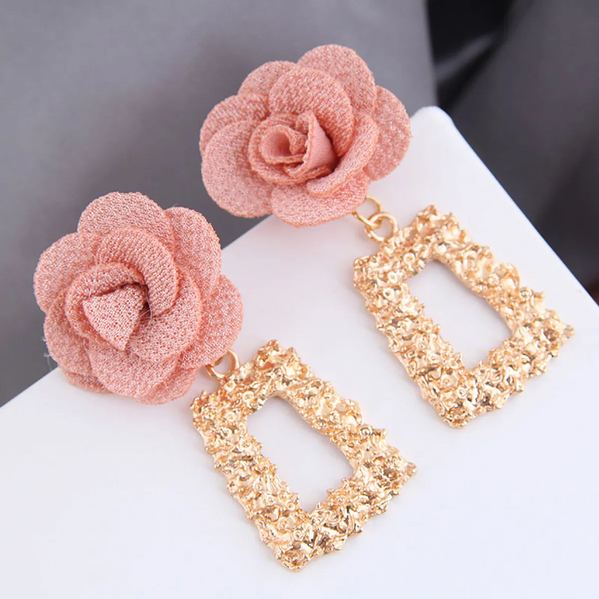 Fashion Metal Geometric Shape Flower Exaggerated Earrings Wholesale Nihaojewelry