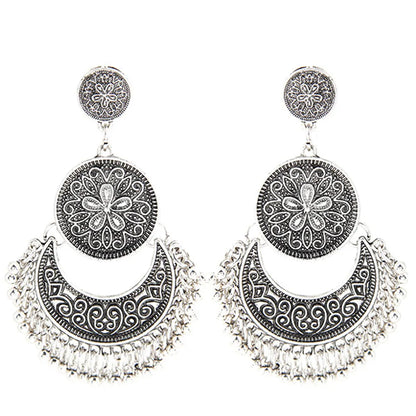 Fashion Metal Retro Exaggerated Water Drop Temperament Earrings