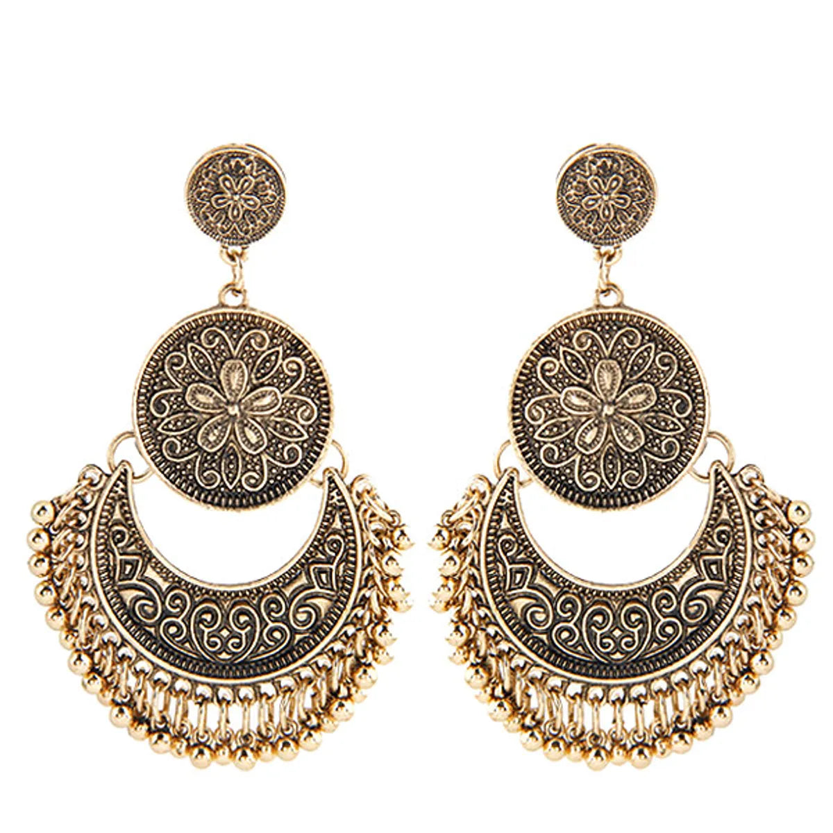 Fashion Metal Retro Exaggerated Water Drop Temperament Earrings