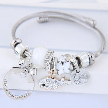 Fashion Metal Wild Bow Simple Circle Dolphin Multi-Element Pan Simple Bracelet