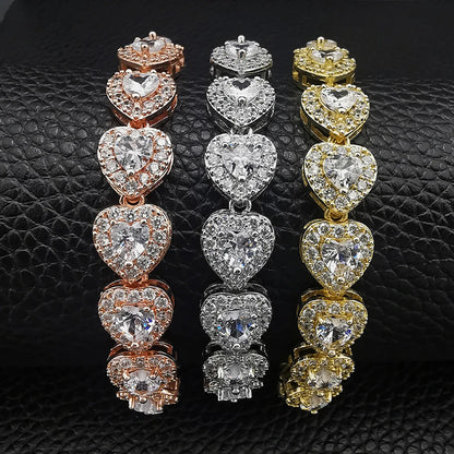 Fashion Micro-Inlaid Copper Platinum-Plated Zircon Bracelet