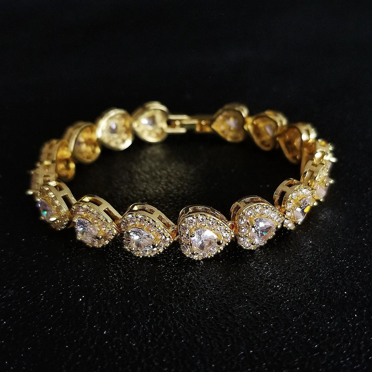 Fashion Micro-Inlaid Copper Platinum-Plated Zircon Bracelet