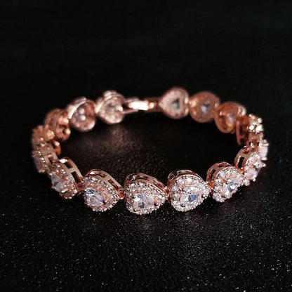 Fashion Micro-Inlaid Copper Platinum-Plated Zircon Bracelet